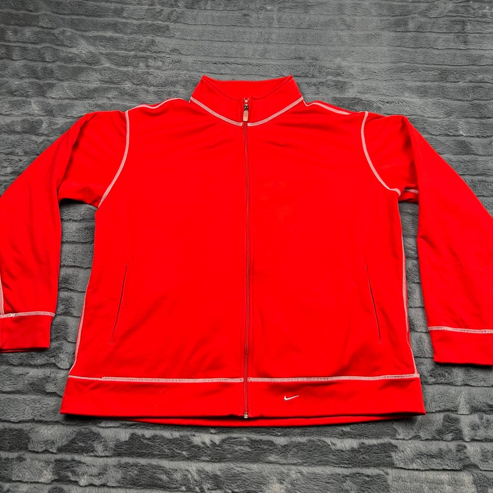 Nike Presto Mens Red Full Zip Track Jacket White Stitching RN 56323 Size XL